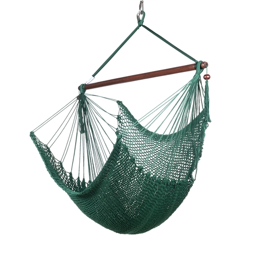 Caribbean Hammock Chair with Footrest - 40 inch - Soft-spun Polyester - (Green)