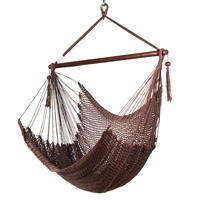 Caribbean Hammock Chair with Footrest - 40 inch - Soft-spun Polyester - (Mocha) 6/ CASE