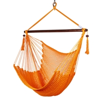 Caribbean Hammock Chair with Footrest - 40 inch - Soft-spun Polyester - (Orange)