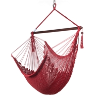 Caribbean Hammock Chair with Footrest - 40 inch - Soft-spun Polyester - (Red) 6/case