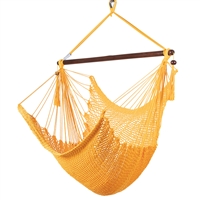 Caribbean Hammock Chair with Footrest - 40 inch - Soft-spun Polyester - (Yellow)