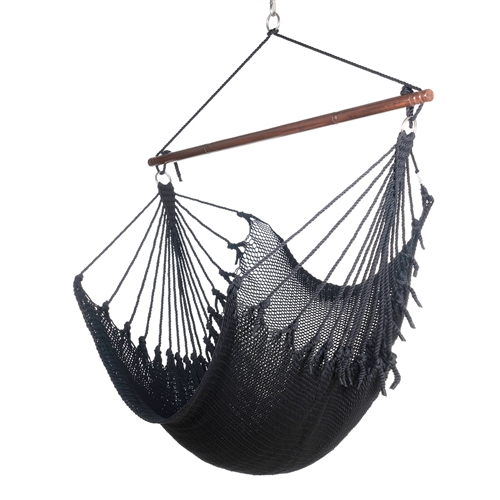 JUMBO CARIBBEAN HAMMOCK CHAIR - 55 inch - softspun polyester - BLACK