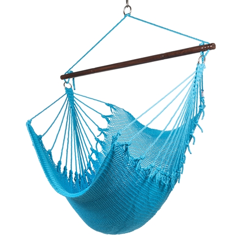 JUMBO CARIBBEAN HAMMOCK CHAIR - 55 inch - softspun polyester - LIGHT BLUE