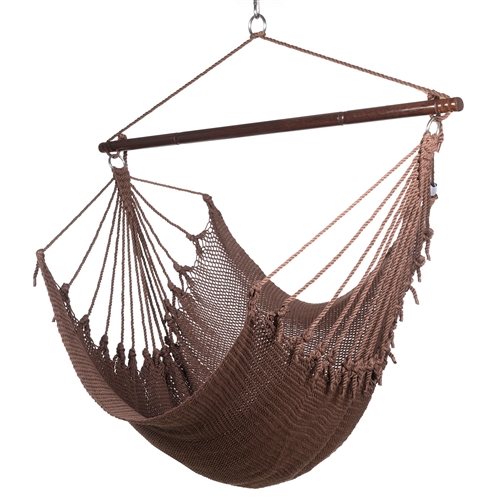 CASE OF 4 JUMBO CARIBBEAN HAMMOCK CHAIRS - 55 inch - softspun polyester - MOCHA