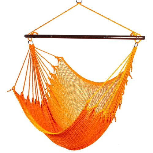 JUMBO CARIBBEAN HAMMOCK CHAIR - 55 inch - softspun polyester - ORANGE