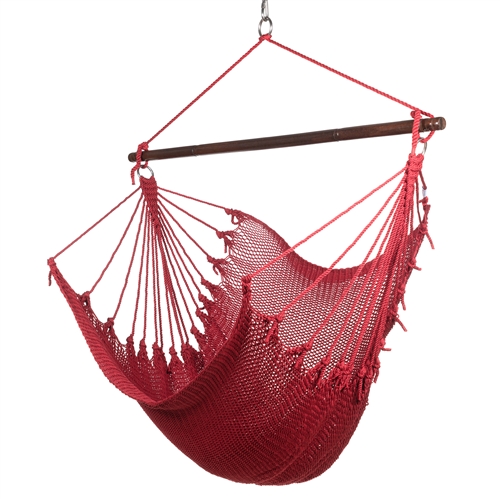 JUMBO CARIBBEAN HAMMOCK CHAIR - 55 inch - softspun polyester - RED