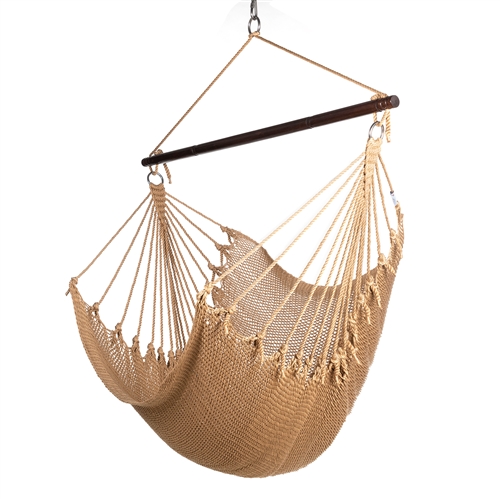 JUMBO CARIBBEAN HAMMOCK CHAIR - 55 inch - softspun polyester - TAN